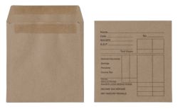 Self Seal Printed Wage Envelopes 90gsm Manilla 108 x 102 mm 1000 Per Box