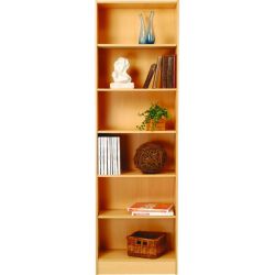 High Narrow Bookcase 1 Fixed 4 Adjustable shelves 2000H x 600W x 300Dmm