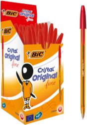BiC Cristal Fine Ballpoint red pk 50