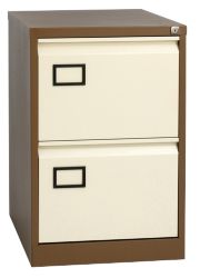 RS PRO 2 Drawer Filing Cabinet Coffee and Cream 711H x 470W x 622Dmm