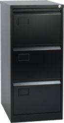RS PRO 3 Drawer Filing Cabinet Black 1016H x 470W x 622Dmm