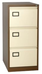 RS PRO 3 Drawer Filing Cabinet Coffee and Cream 1016H x 470W x 622Dmm