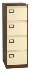 RS Pro 4 Drawer Filing Cabinet Coffee and cream 1312H x 470W x 622Dmm