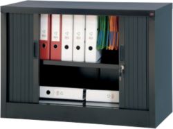 RS Pro Tambour Cupboard Black 700H x 1000W x 450Dmm