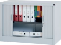 RS Pro Tambour Cupboard Grey 700H x 1000W x 450Dmm
