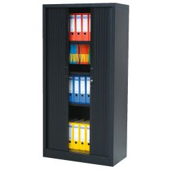 RS Pro Tambour Cupboard Black 1000H x 1000W x 450Dmm