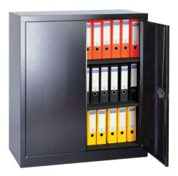 RS Pro Steel 2 Door Cupboard Black 1000H x 950W x 450Dmm