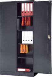 RS Pro Steel 2 Door Cupboard Black 1950H x 950D x 450Dmm