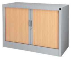 RS Pro Tambour Cupboard Silver Beech 700H x 1000W x 450Dmm