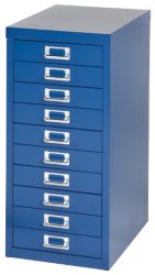 Bisley Multidrawer Cabinet Blue 10 Drawer 590H x 279W x 380D mm