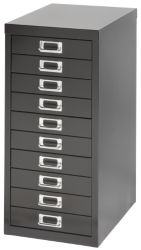 Bisley Multidrawer Cabinet Black 10 Drawer 590H x 279W x 380D mm