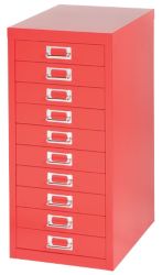 Bisley Multidrawer Cabinet Red 10 Drawer 590H x 279W x 380D mm