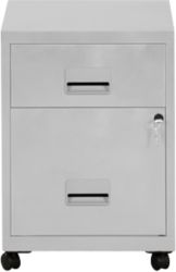 2 Drawer A4 Mobile Filing Cabinet Grey 530H x 400W x 400D mm