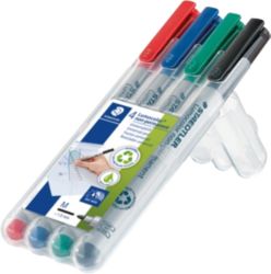 Staedtler Lumocolor Markers Non Permanent Medium Assorted Pk 4