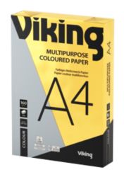 Office Depot A4 Coloured Paper Intense Yellow 160gsm 250 Sheets per Ream