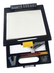 Office Depot Black on Office Depot A4 Clipboard Case With Calculator Black By Viking