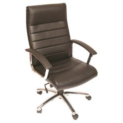 Athens Executive Office Chair Leather Faced in Black