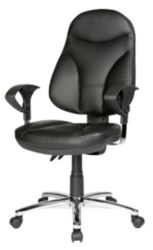 Paris Office chair Leather Faced in Black