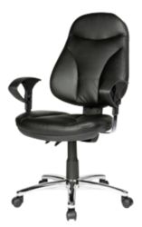 Paris Synchronised Office Chair Leather Faced in Black