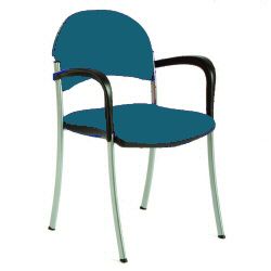 Stacking Conference Chair In Teal Fabric