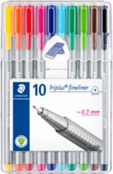 Staedtler Triplus Fineliners Assorted Pack Of 10 Colours 
