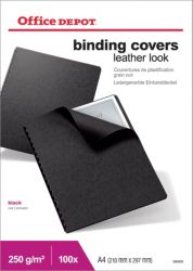 Office Depot A4 Binding Covers Black Leather Look 250gsm 100 Per Pack