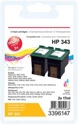 Office Depot Compatible HP 343 Colour Inkjet Cartridge Twin Pack 