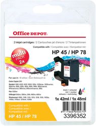 Office Depot Compatible HP 45 78 Black Colour Inkjet Cartridges
