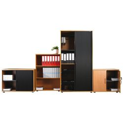 Lockable Tambour Cupboard Beech 1900H x 1000W x 600D mm