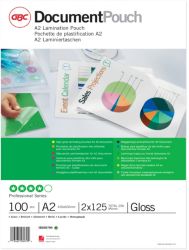 Acco Laminating Pouches 250 Micron A2 Clear Gloss Pack of 100