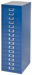 Bisley Multidrawer Cabinet Blue 15 Drawer 860H x 279W x 380D mm