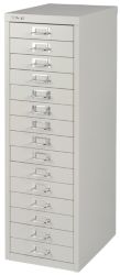 Bisley Multidrawer Cabinet Grey 15 Drawer 860H x 279W x 380D mm