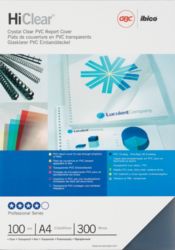 GBC A4 HiClear Transparent PVC Binding Covers 300 Microns 100 Per Pack