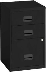 3 Drawer A4 Filing Cabinet Black 660H x 400W x 400D mm