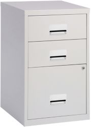 3 Drawer A4 Filing Cabinet Silver 600H x 400W x 400D mm 