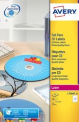 Avery White CD Colour Laser Labels 50 Labels Per Pack L7760 25 