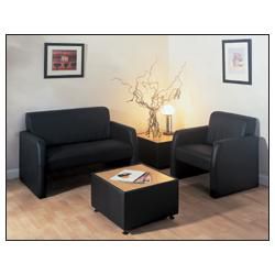 GGI Leather Faced Table Black