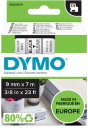 Dymo Labels Black Printed On Clear 9mm
