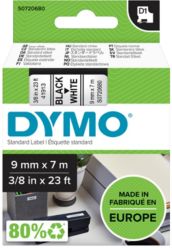 Dymo D1 Labels Black On White 9mm x 7m 