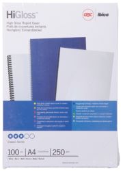 GBC A4 Polyclear Binding Covers Black 300 Microns 100 Per Pack