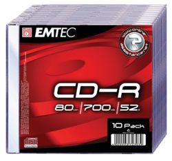 EMTEC Recordable CD R in Slim Case 700MB 10pk