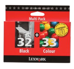 Lexmark 32 33 Black and Colour Ink Cartridge Multipack 80D2951