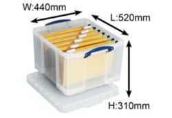Really Useful Box Really Useful Storage Box Plastic 42 Litre H310xW440xD520mm Clear 