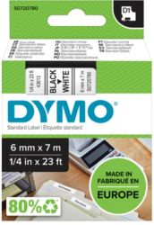 Dymo D1 Labels Black On White 6mm x 7m 