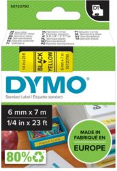 Dymo D1 Labels Black On Yellow 6mm x 7m 