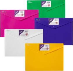 Snopake Polyfile Id Wallets Bright Assorted Colours 335 x 240mm Pack of 5