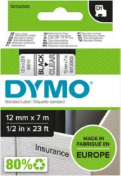 Dymo D1 Labels Black On Clear 12mm x 7m 
