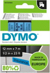 Dymo D1 Labels Black On Blue 12mm x 7m 