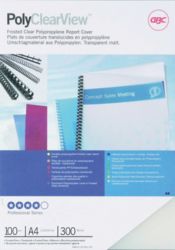 GBC A4 Polyclear Binding Covers Frosted 300 Microns 100 Per Pack