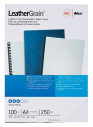 GBC A4 Leather Look Binding Covers Black 180 Microns 100 Per Pack